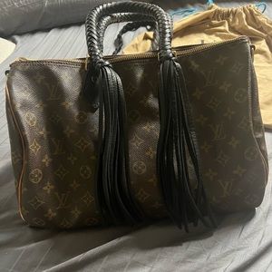 Vintage Boho- Louis Vuitton Cross Body Travel Bag with leather tassels
